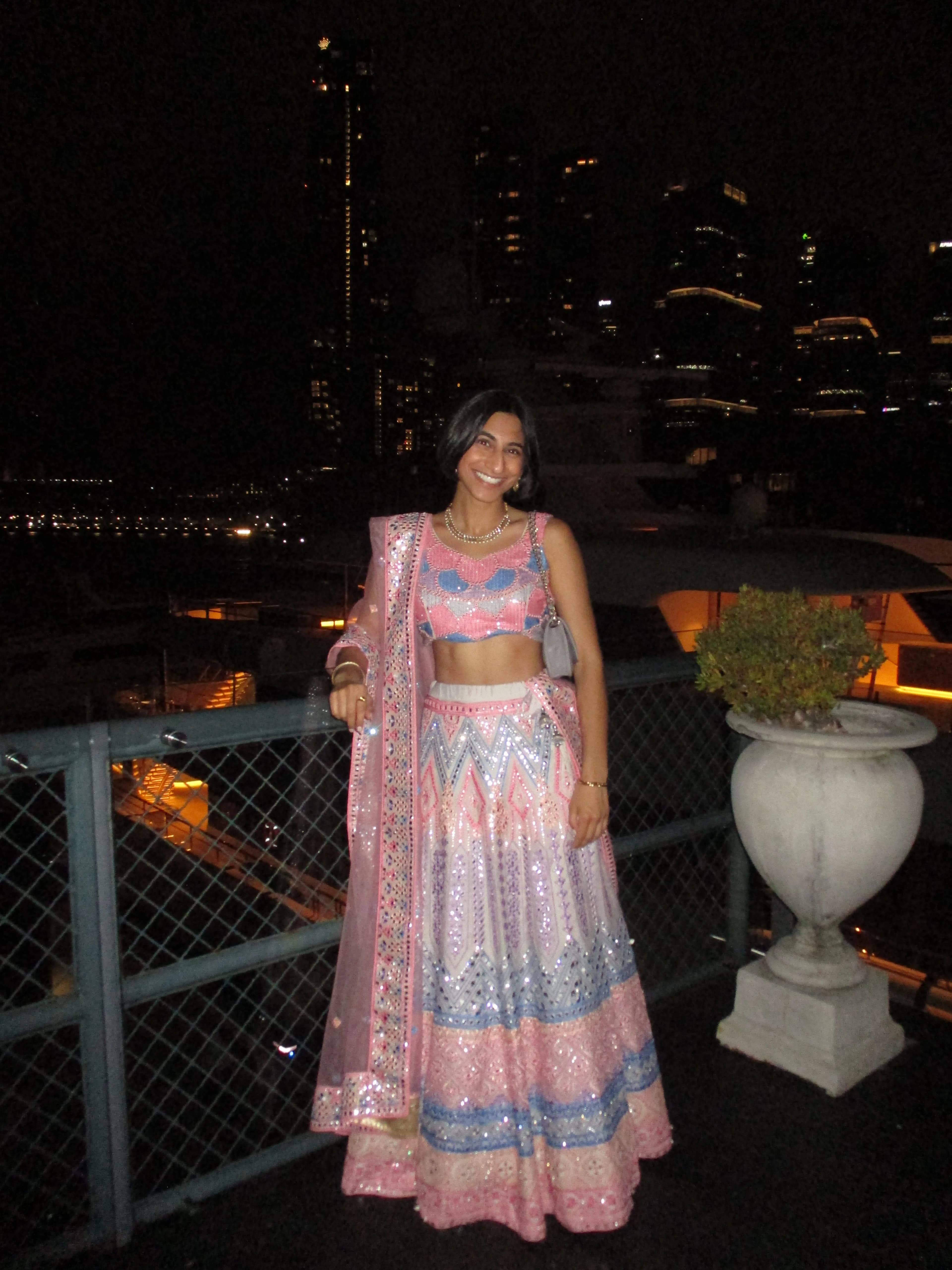 Image 1 of White Lehenga by Custom / Other