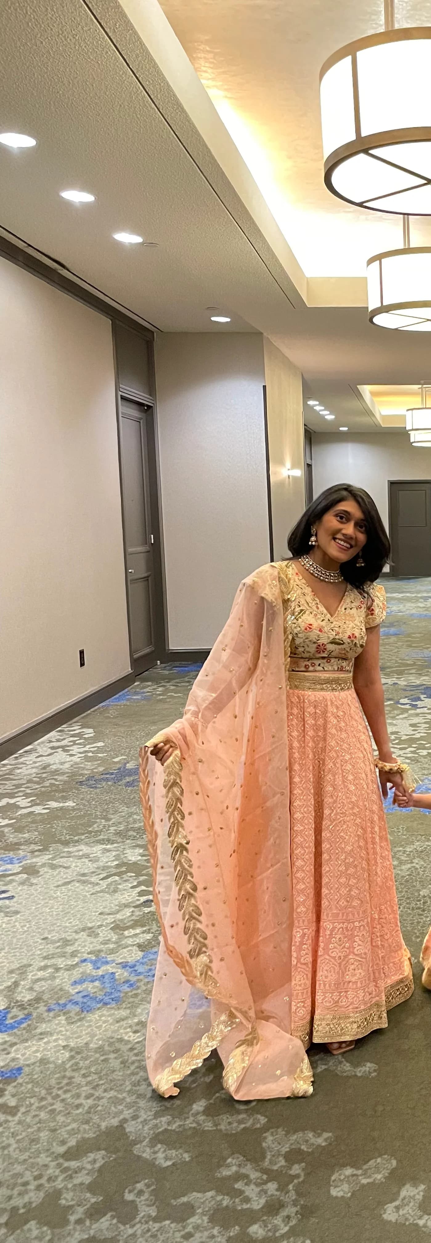 Image 1 of Cream Lehenga by Custom / Other