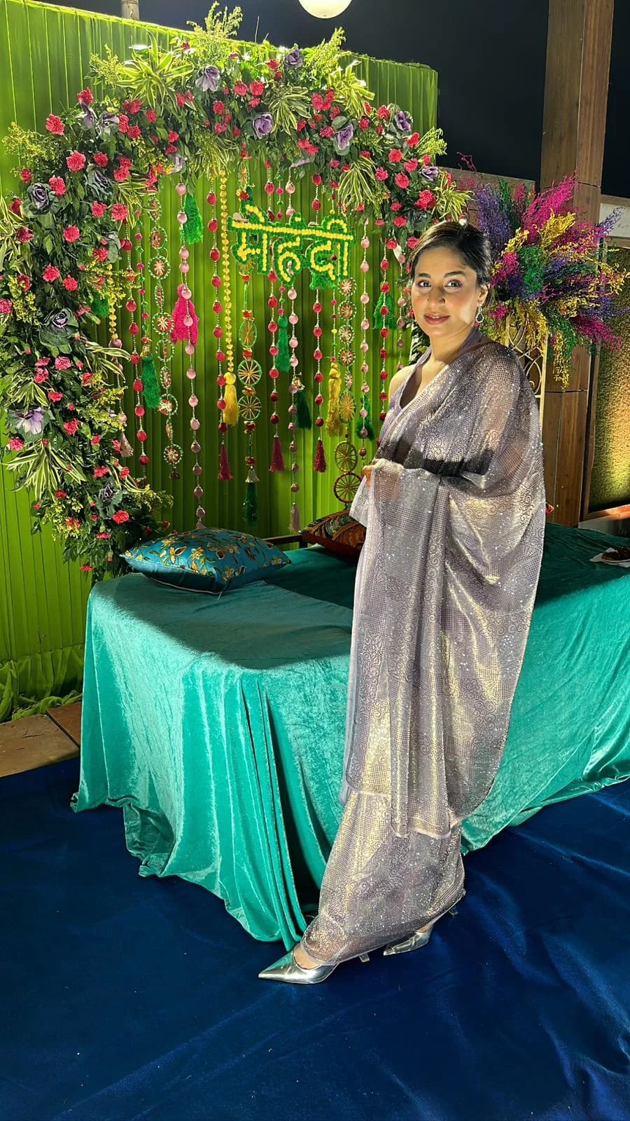 Image 3 of Purple Sari by Custom / Other