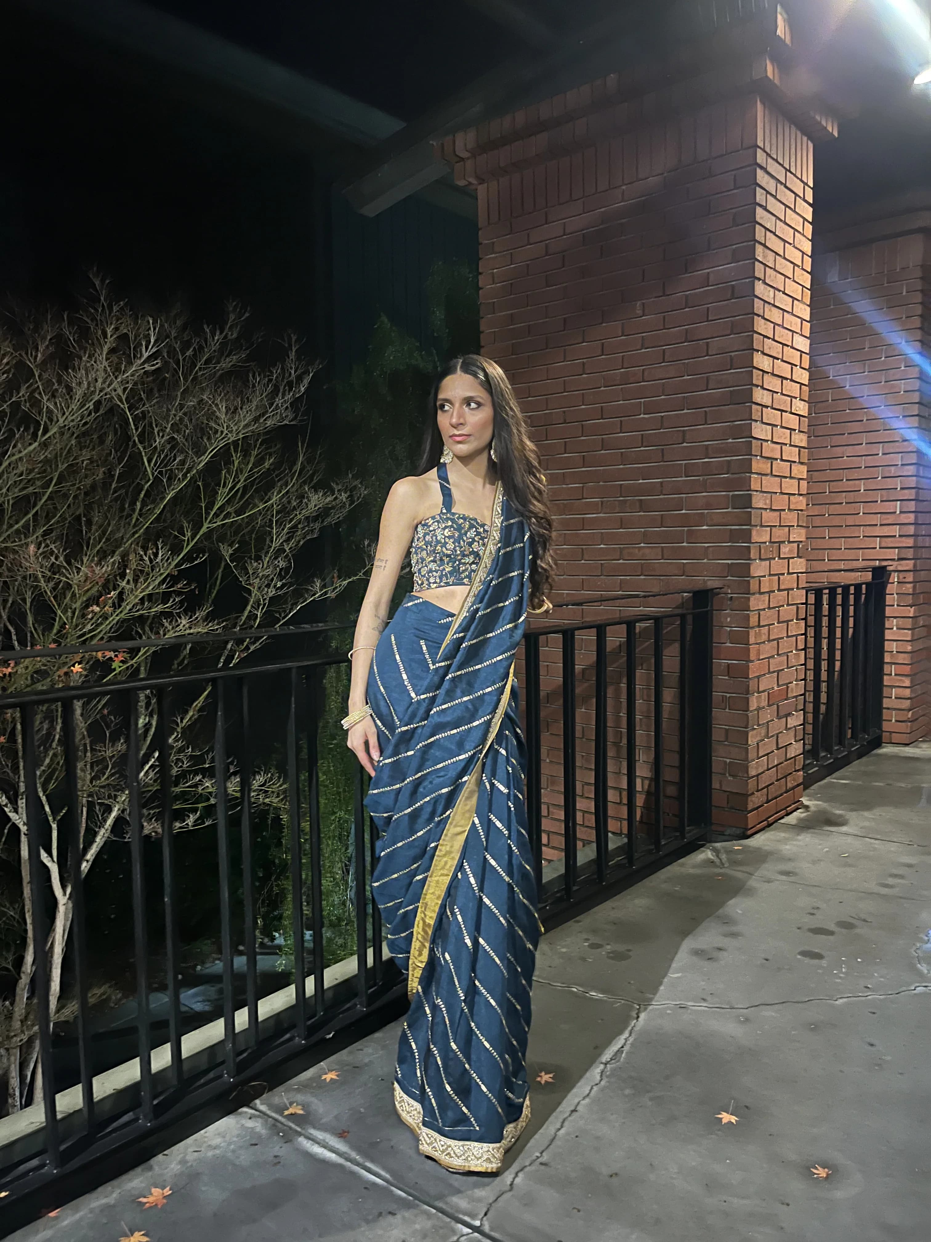 Image 1 of Blue Sari by Custom / Other