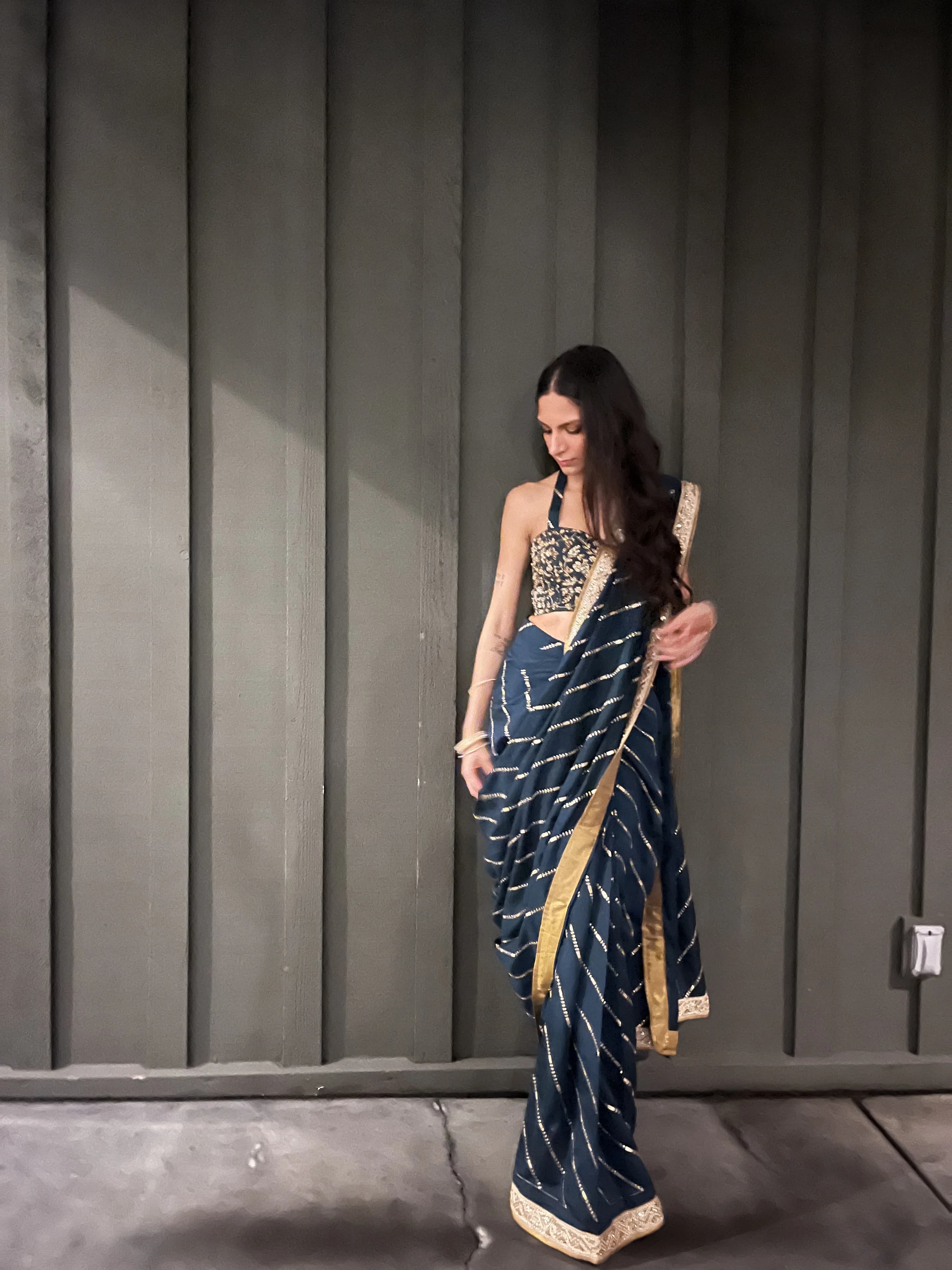 Image 3 of Blue Sari by Custom / Other