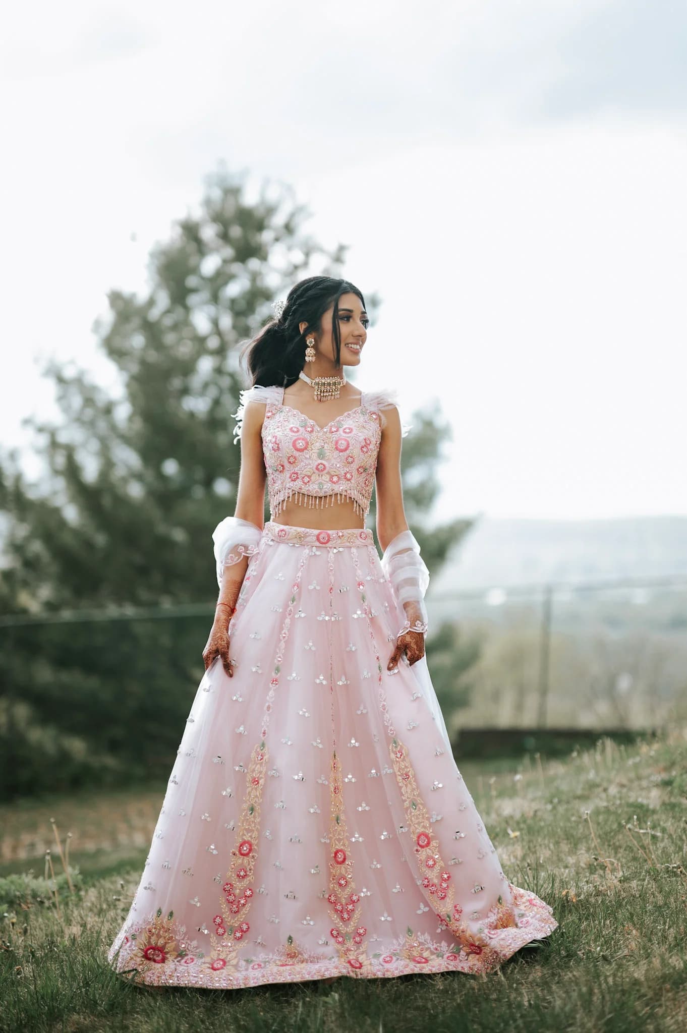 Image 1 of Pink Lehenga by Custom - Megha