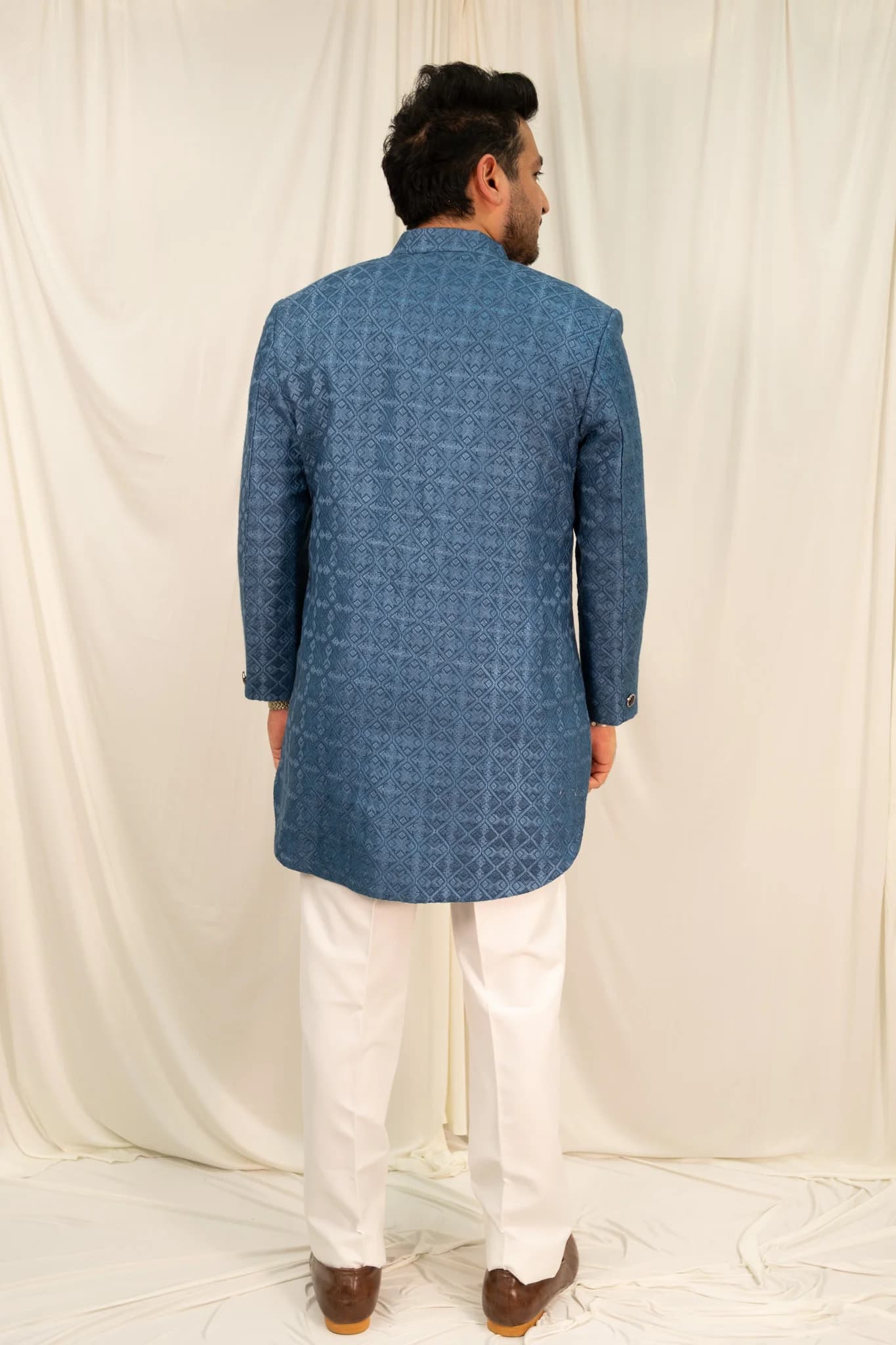 Image 2 of Aayka (L) - Nasir Sherwani (English Blue)
