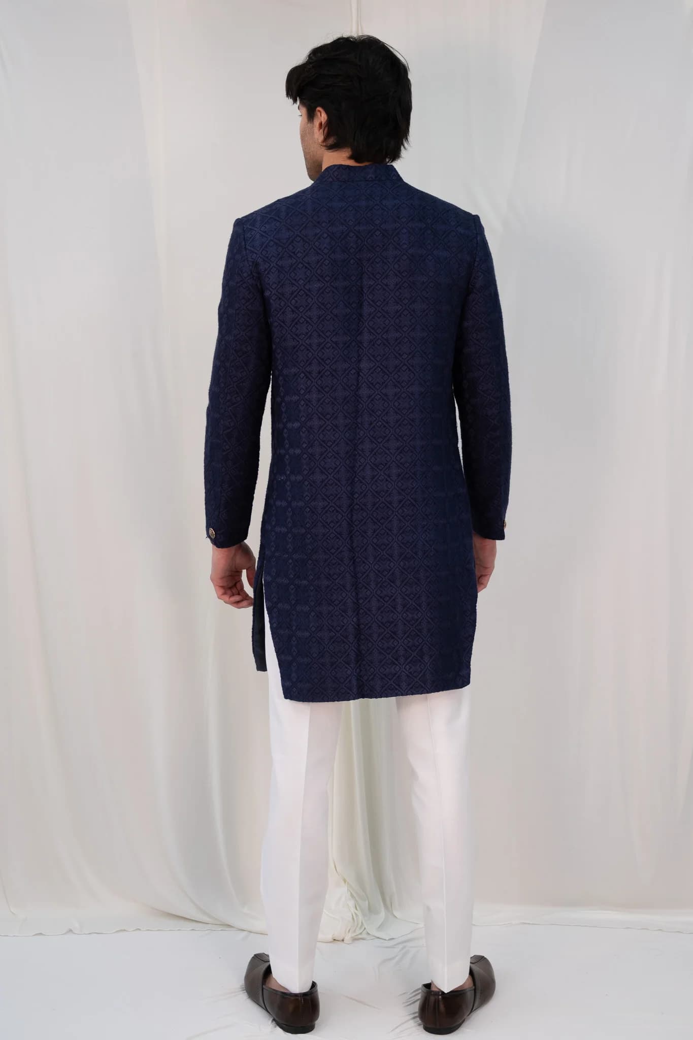 Image 4 of Aayka (L) - Nasir Sherwani (Navy Blue) 