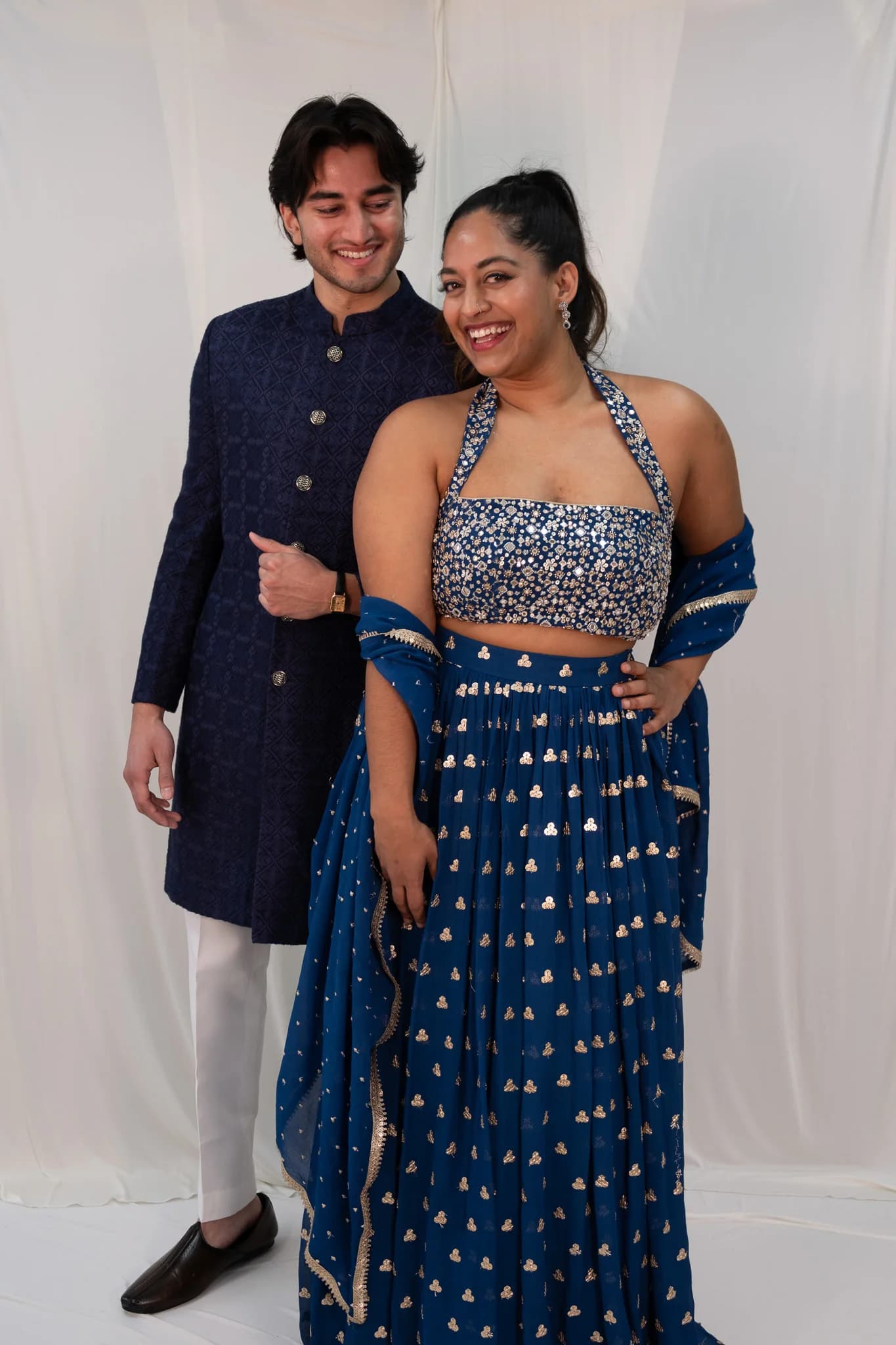 Image 5 of Aayka (L) - Nasir Sherwani (Navy Blue) 