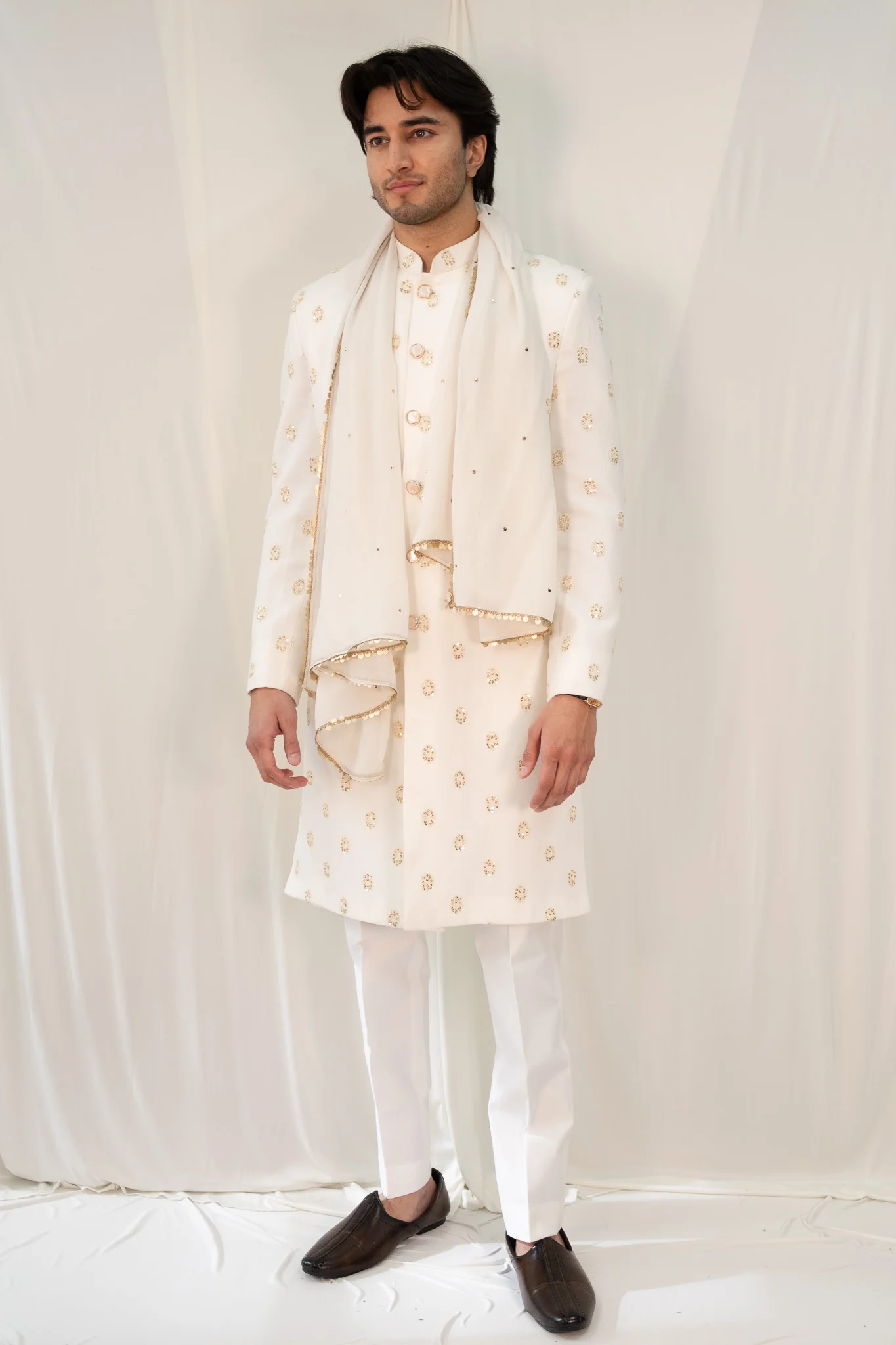 Image 2 of Aayka (L) - Aditya Sherwani with shawl