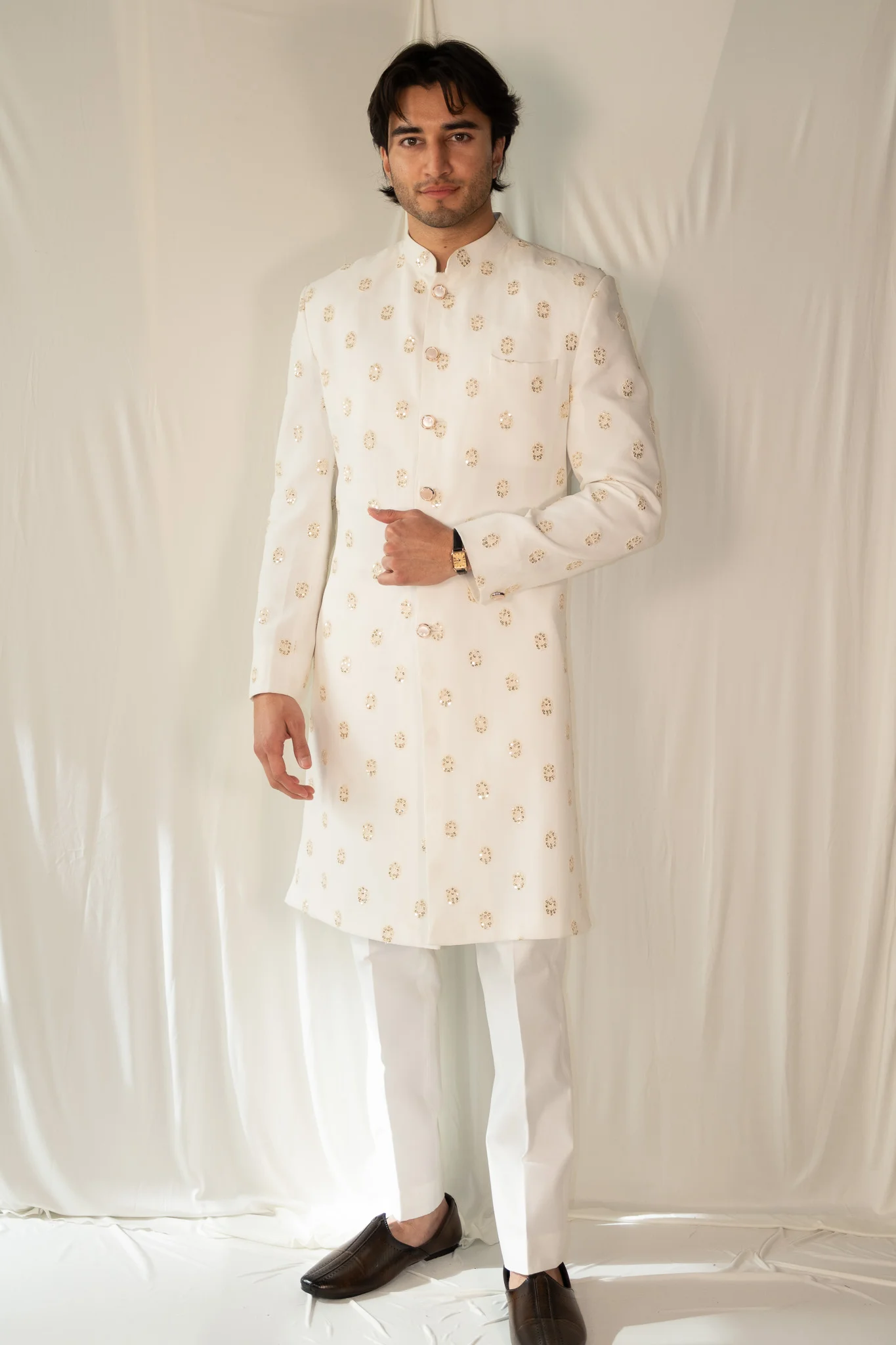 Image 1 of Aayka (L) - Aditya Sherwani with shawl