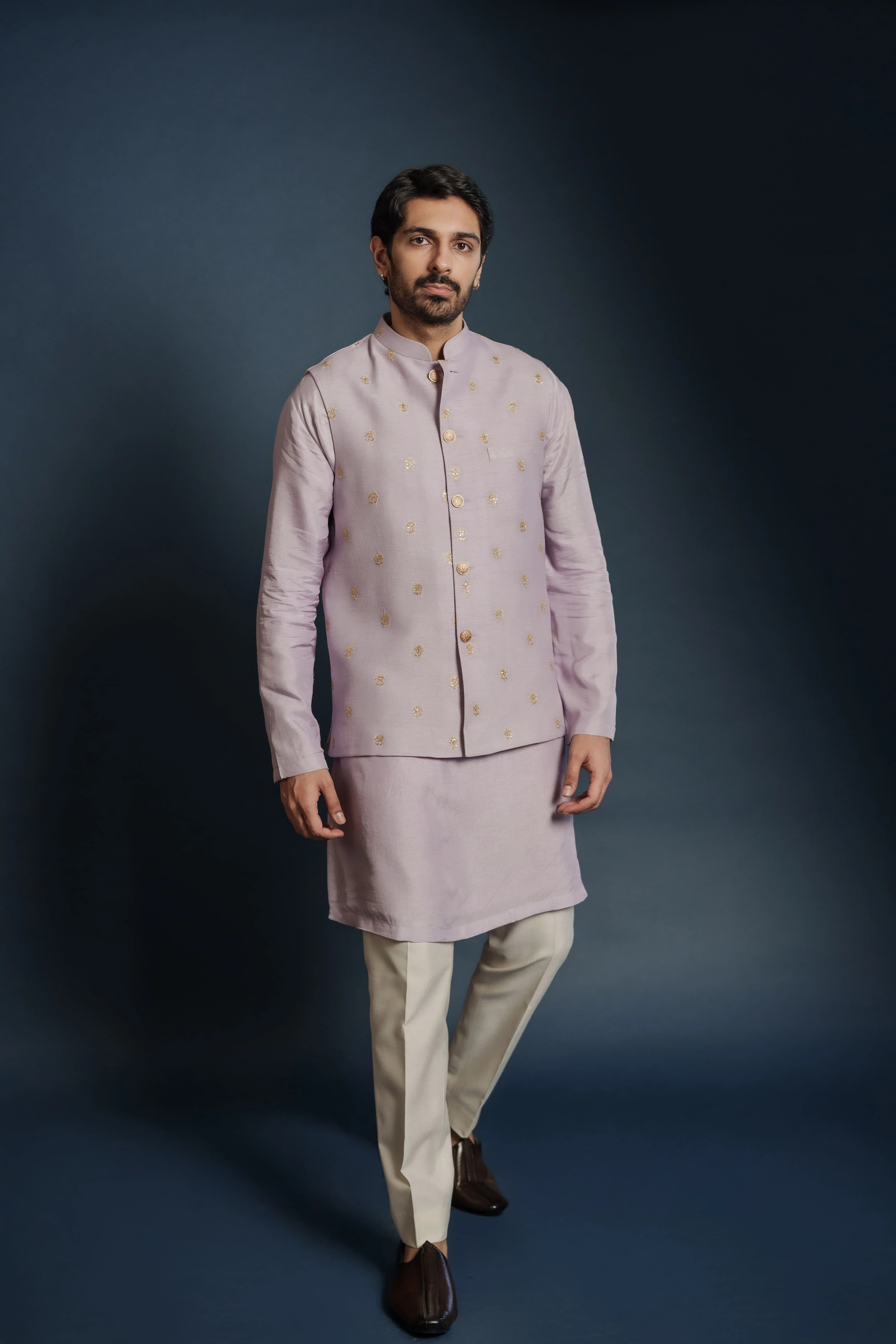 Image 1 of Aayka (3XL) - Ansel kurta with Vest (Lavender)