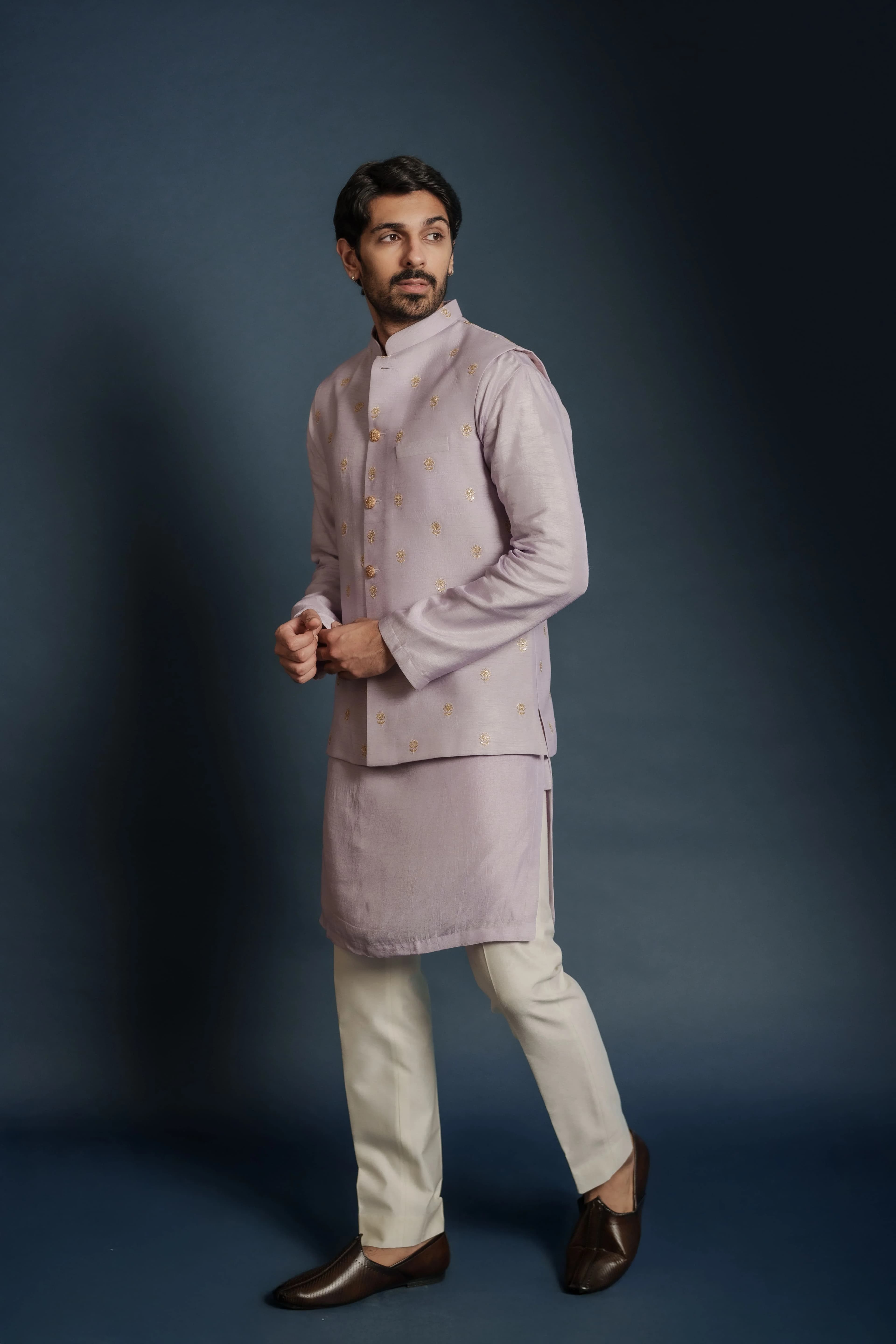 Image 2 of Aayka (3XL) - Ansel kurta with Vest (Lavender)