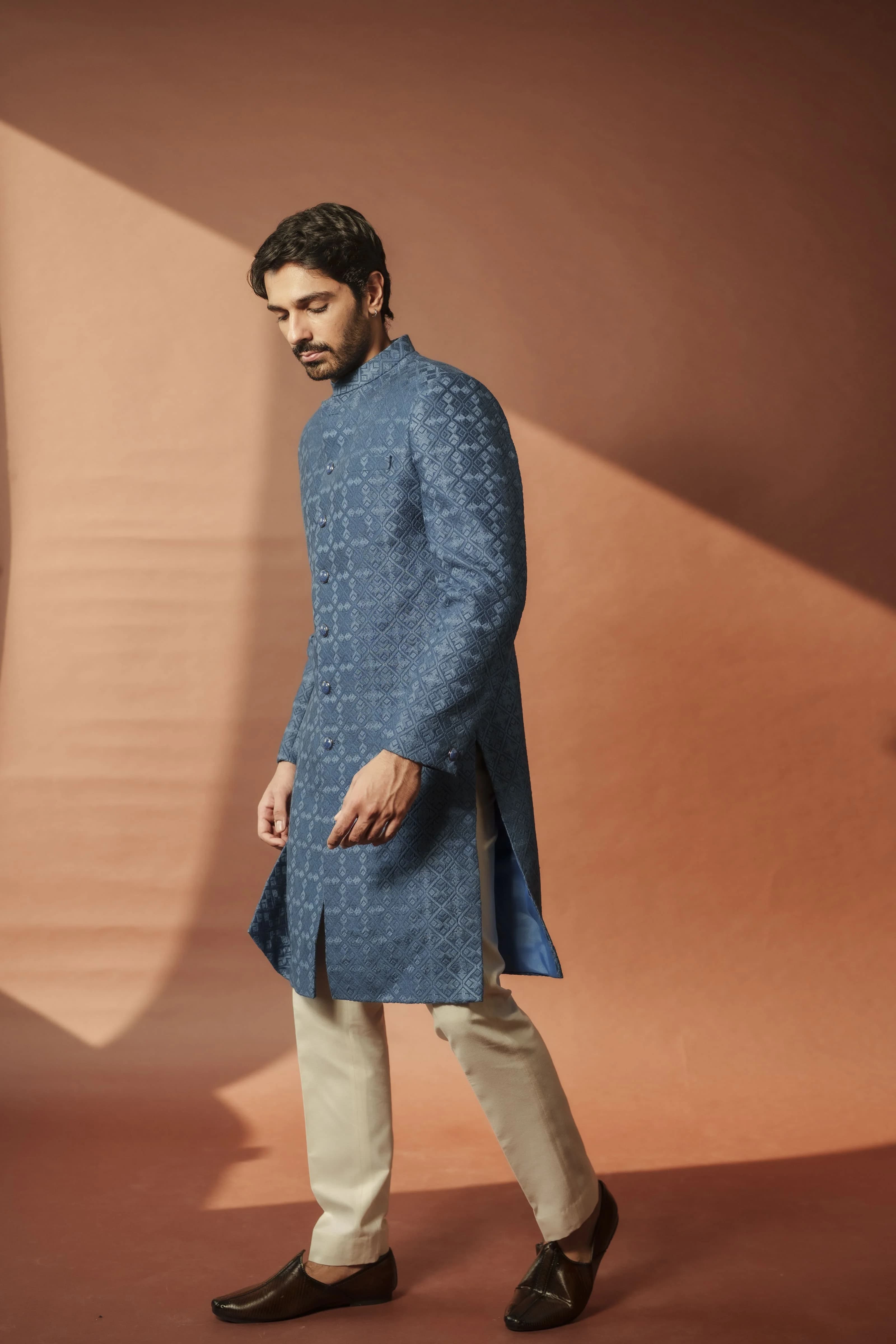 Image 2 of Aayka (L) - Nasir Sherwani (Royal Blue)