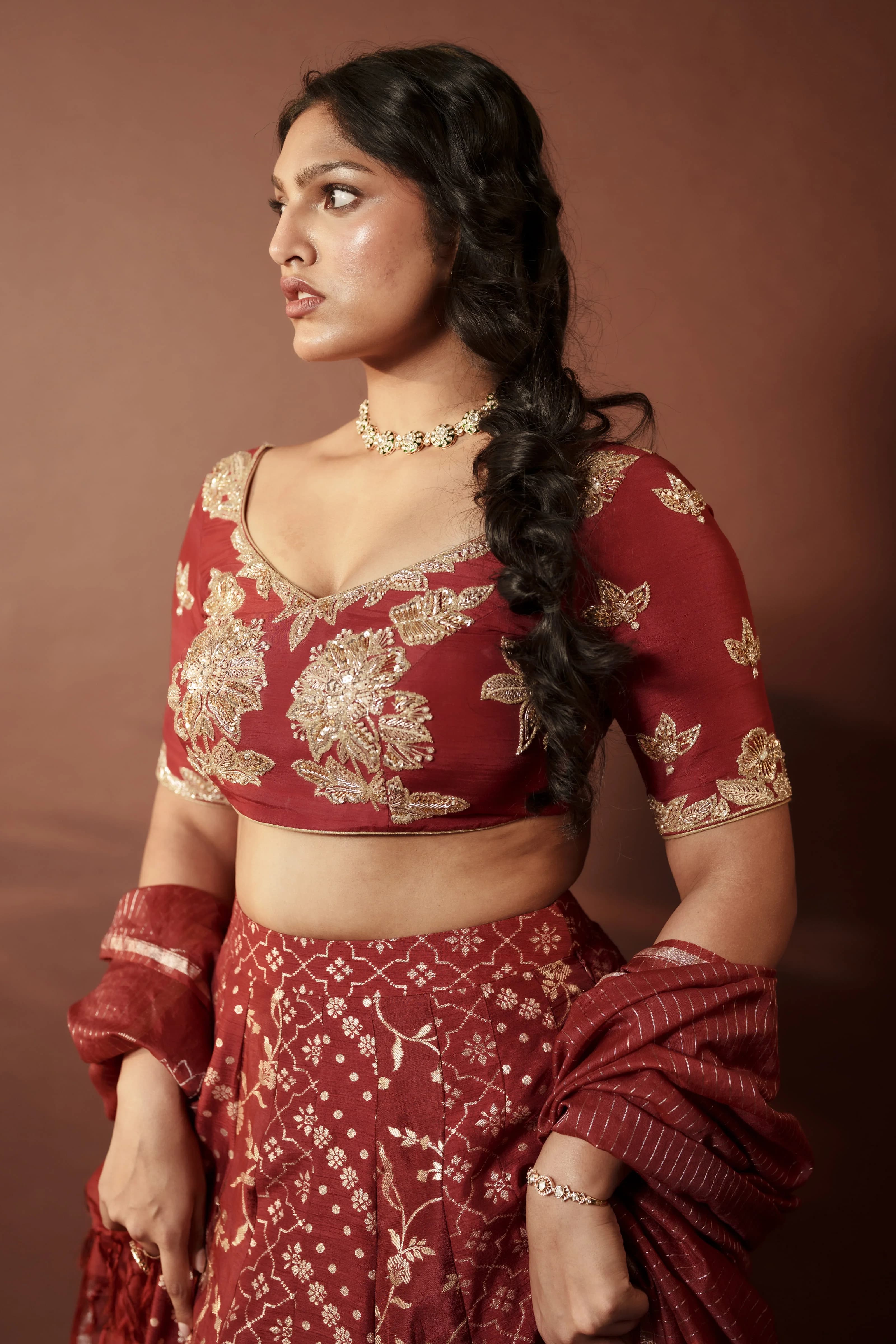 Image 4 of Aayka (L) - Sravya II Lehenga (Hot Pink)