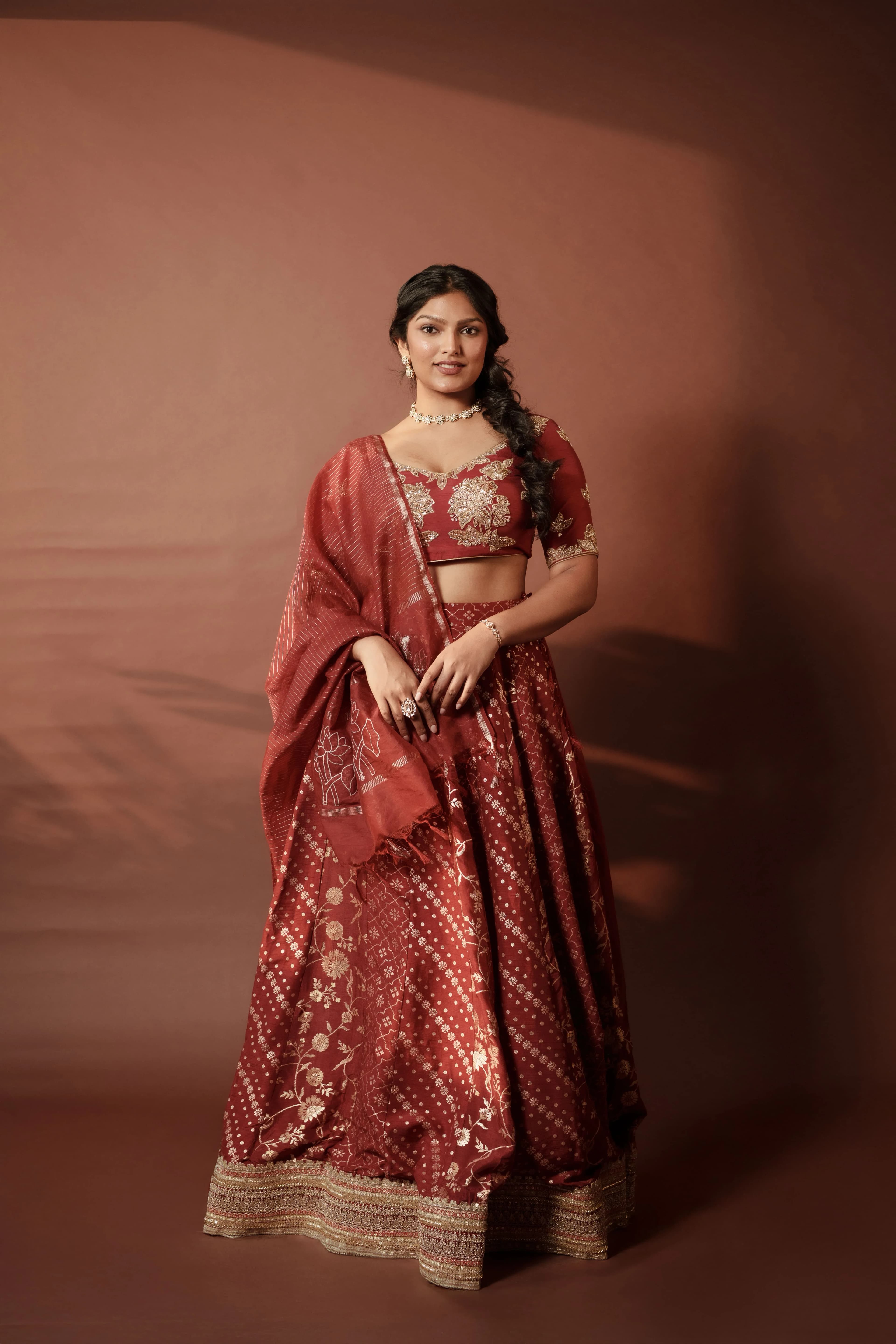 Image 1 of Aayka (L) - Sravya II Lehenga (Hot Pink)