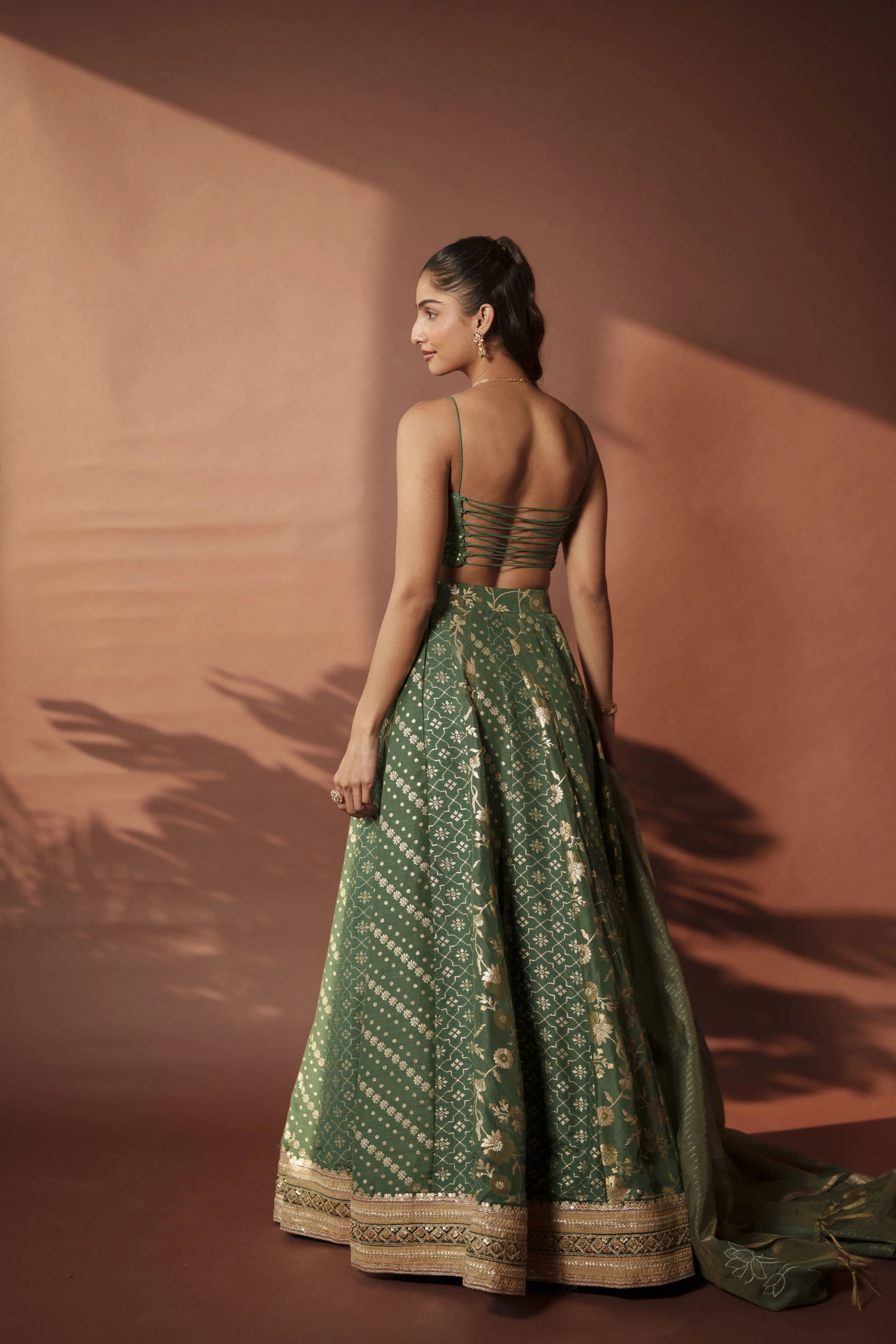 Image 2 of Aayka (XS) - Sravya II Lehenga (Light Green)