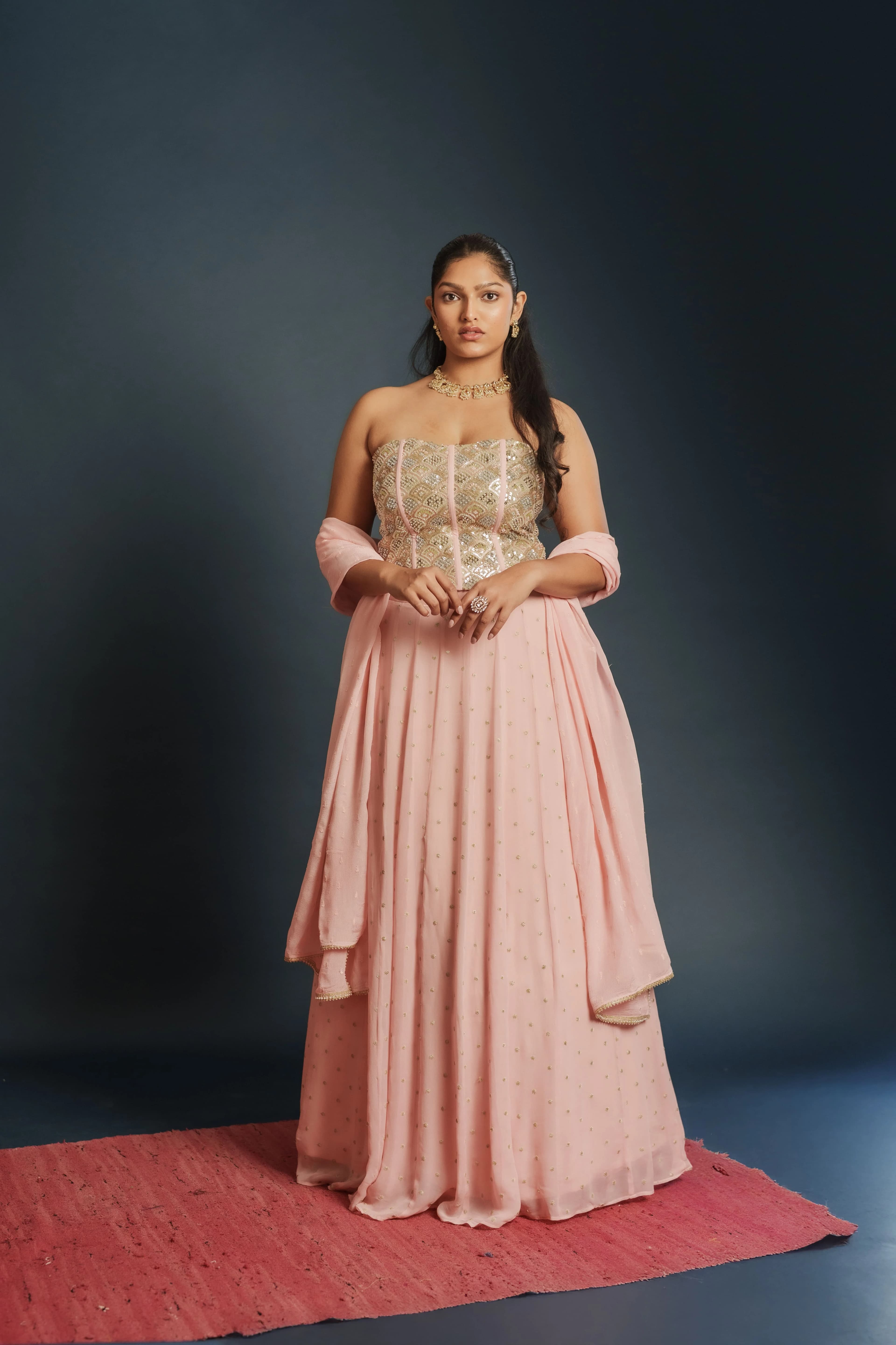 Image 1 of Aayka (L) - Tanvi Coral Set