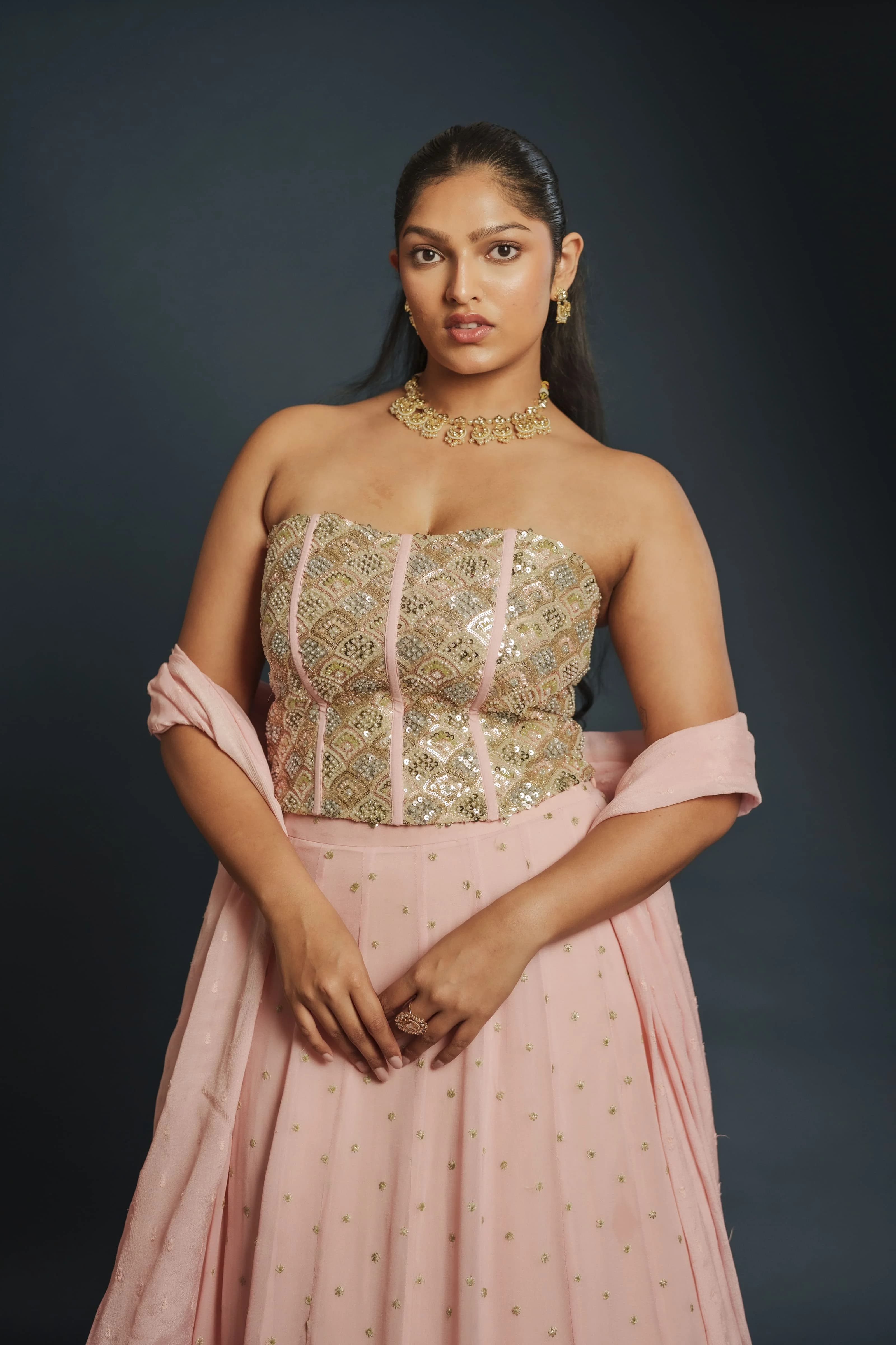 Image 3 of Aayka (L) - Tanvi Coral Set