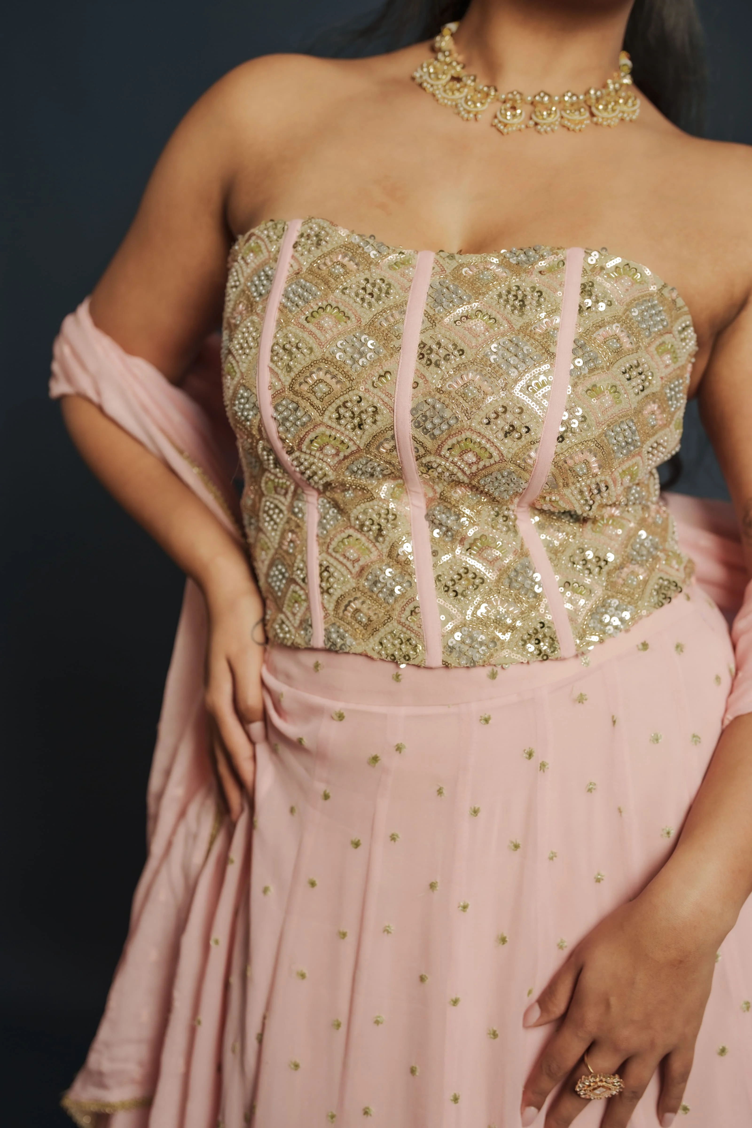 Image 4 of Aayka (L) - Tanvi Coral Set