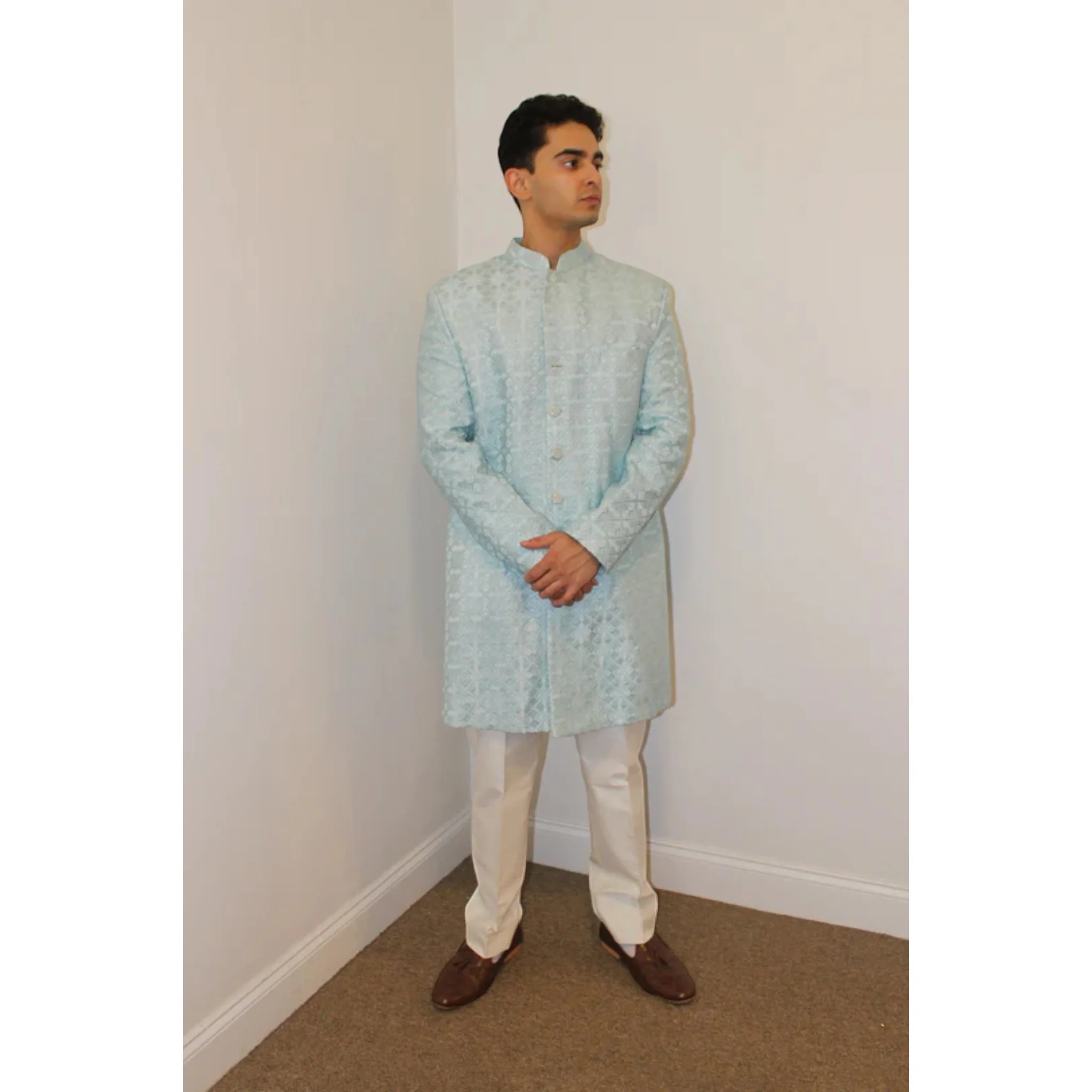 Image 1 of Aayka (46) - Nasir Sherwani (Light Blue)