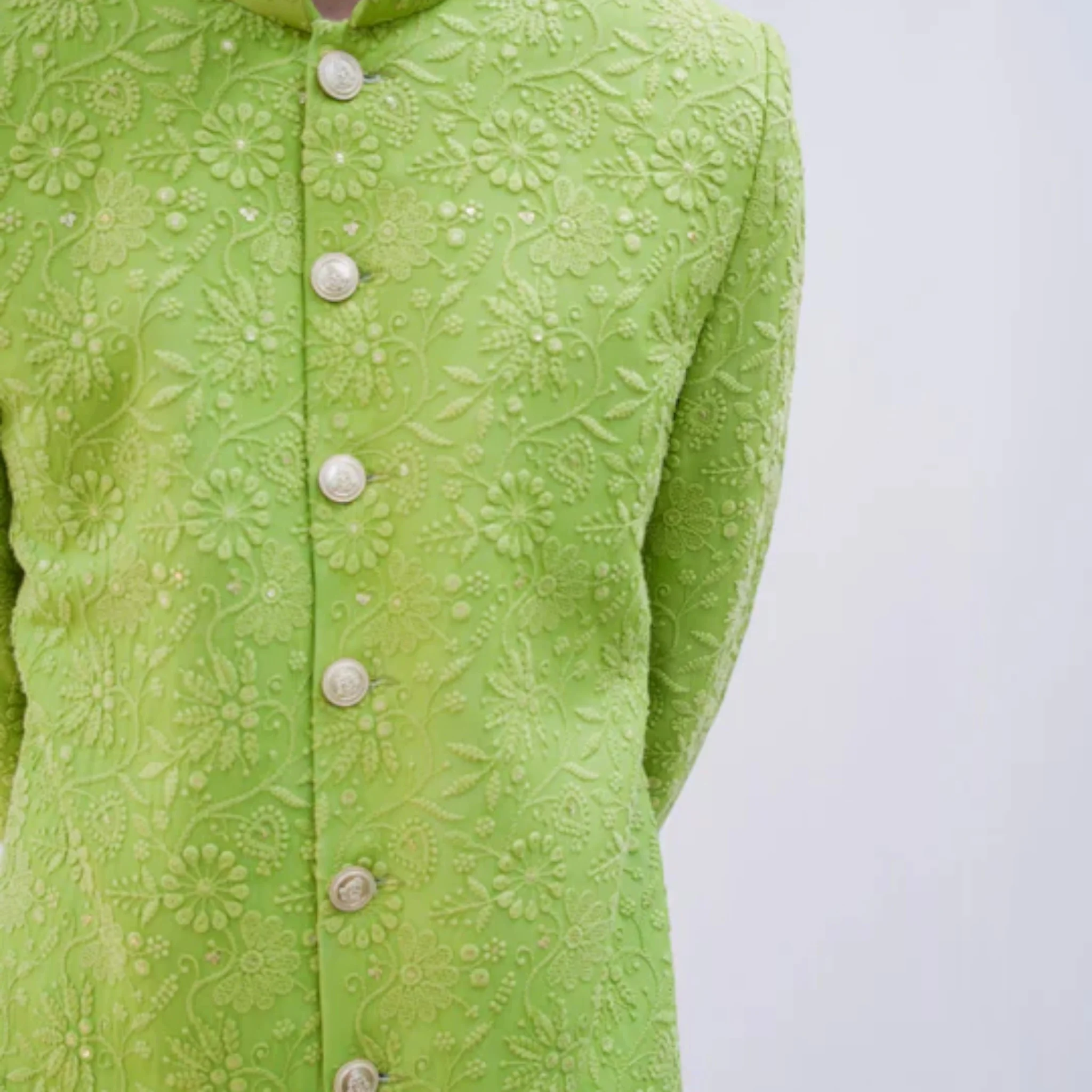 Image 2 of Aayka (L) - Aditya Sherwani (Green)
