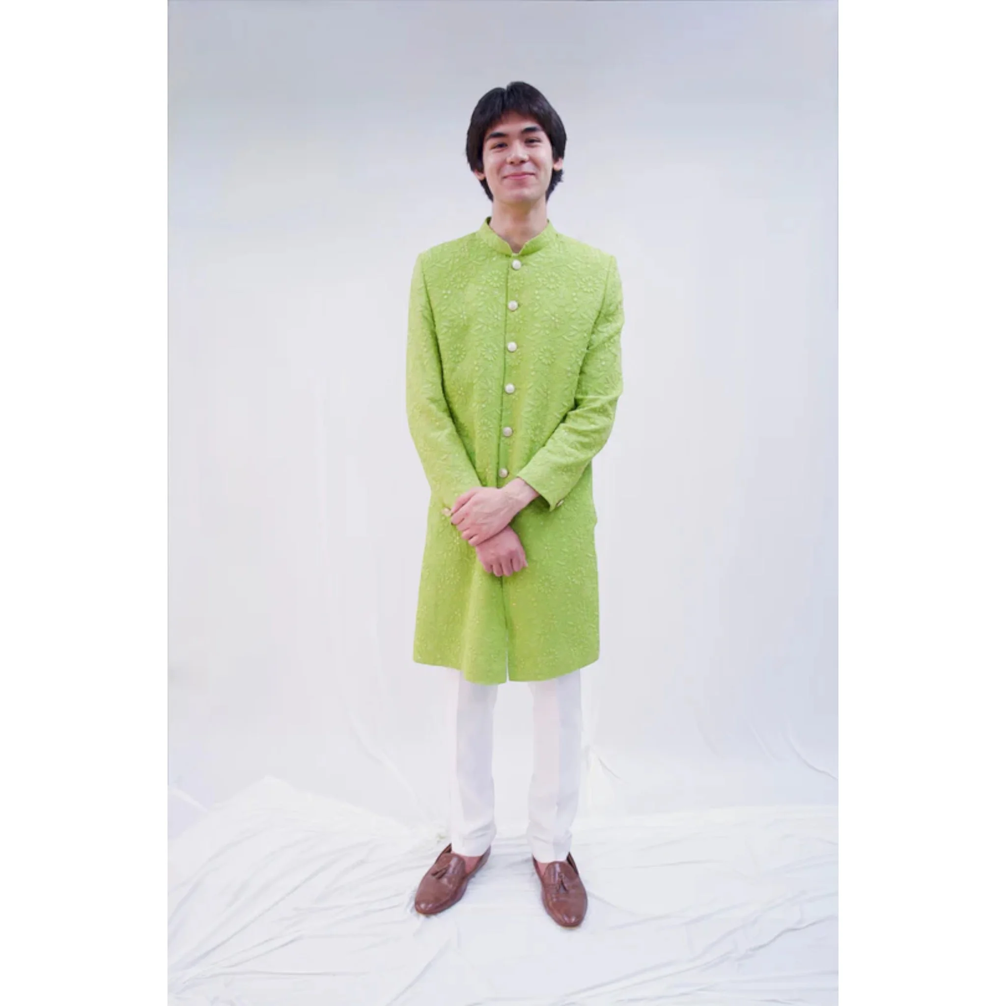 Image 1 of Aayka (L) - Aditya Sherwani (Green)