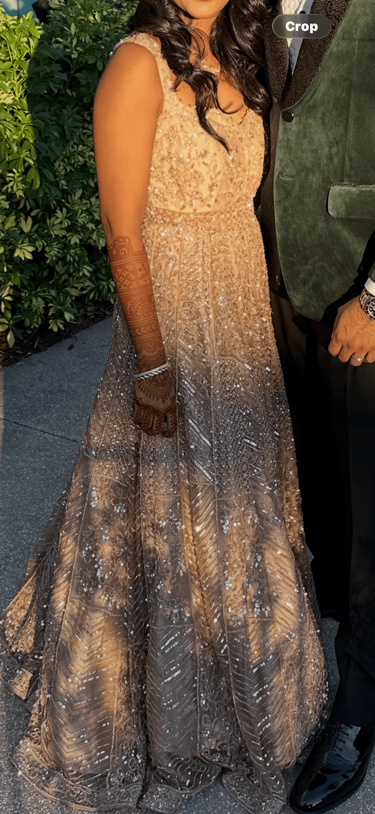 Image 1 of Champagne Gold Gown with Dupatta