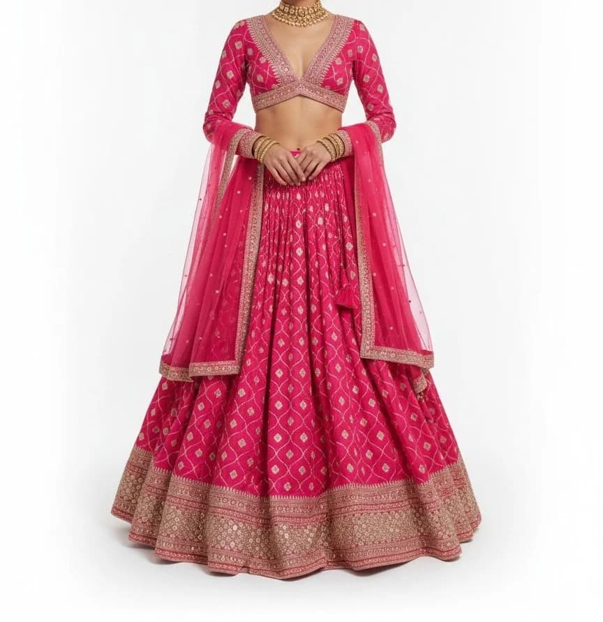 Image 1 of Pink Lehenga by Custom / Other