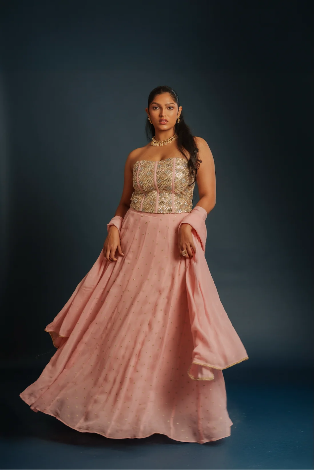 Image 2 of Aayka (L) - Tanvi Coral Set