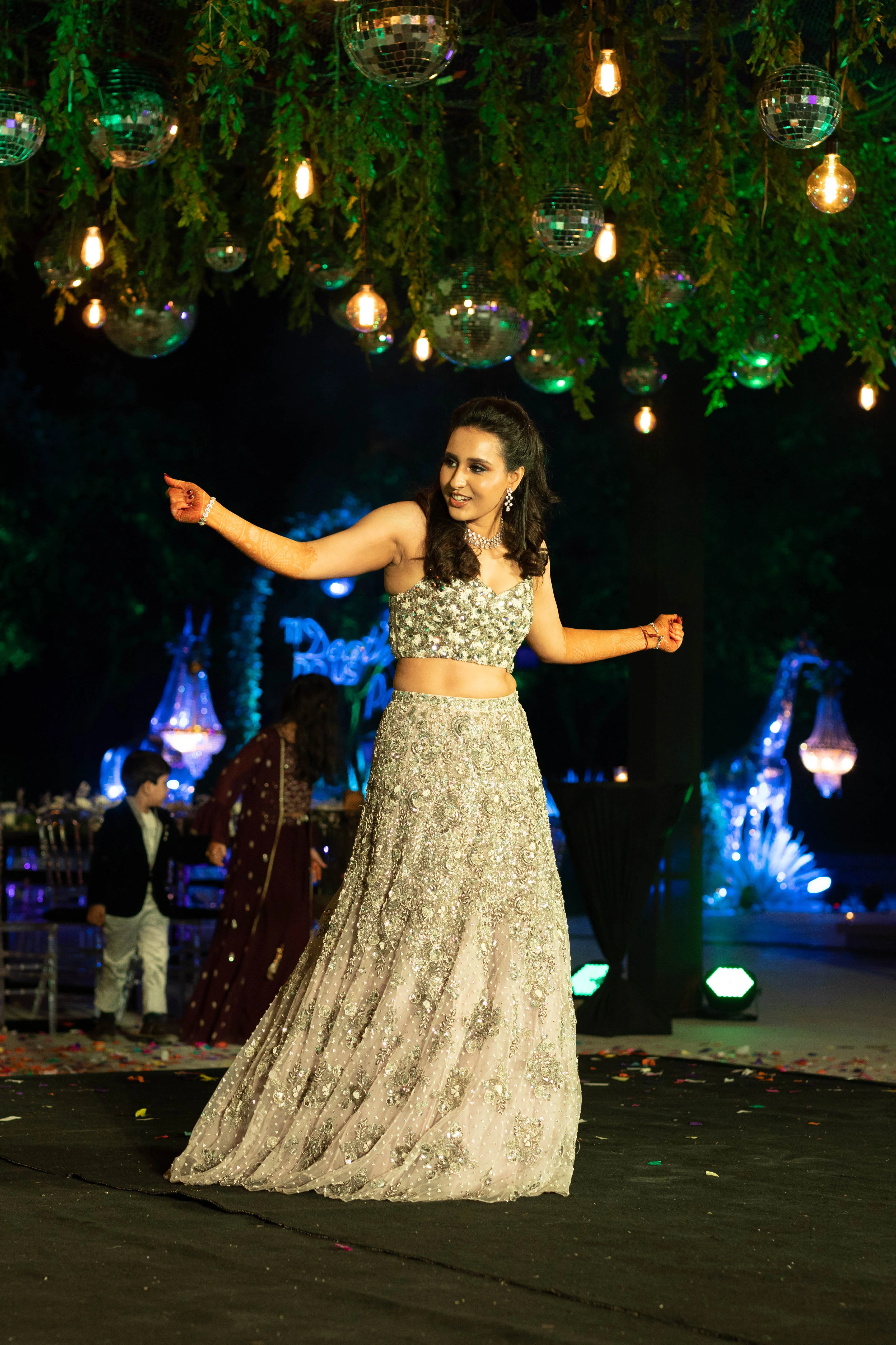 Image 1 of Natasha Dalal Silver Lehenga Set