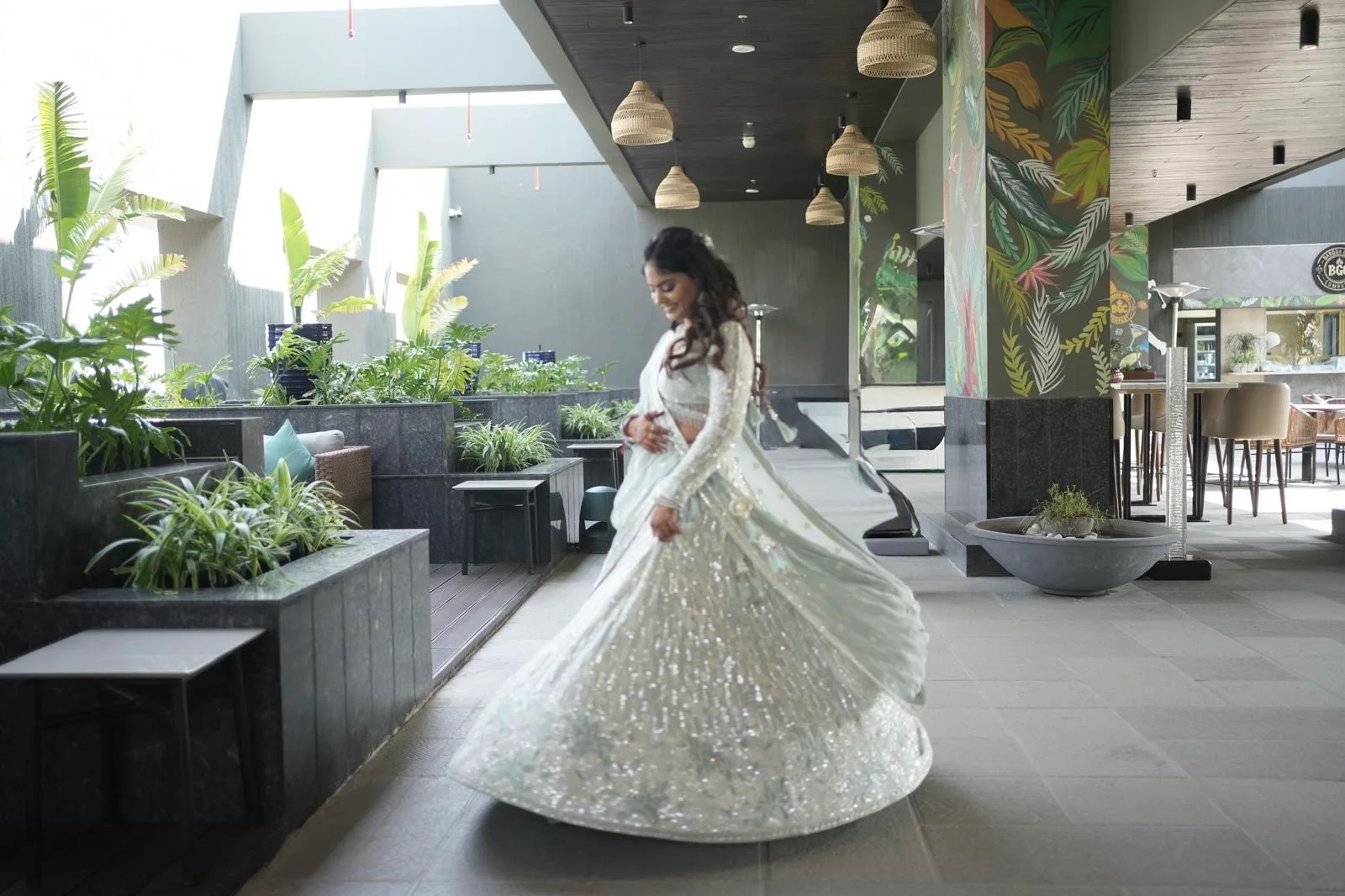 Image 3 of Silver Lehenga by Custom / Other
