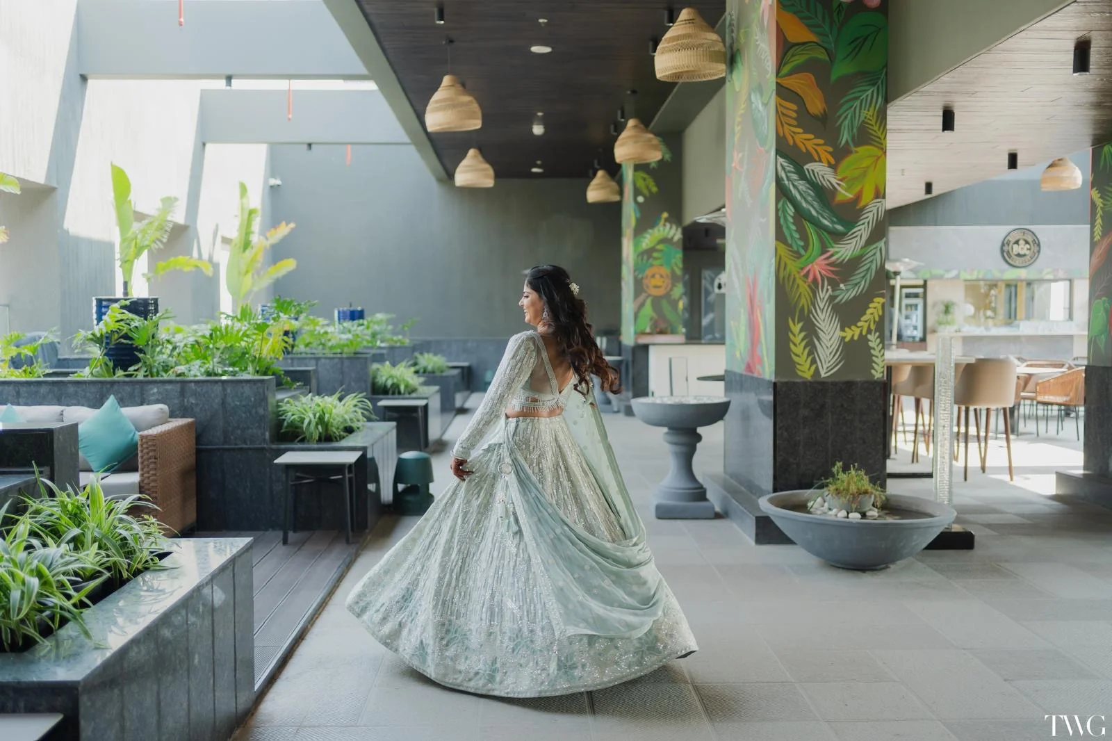 Image 5 of Silver Lehenga by Custom / Other