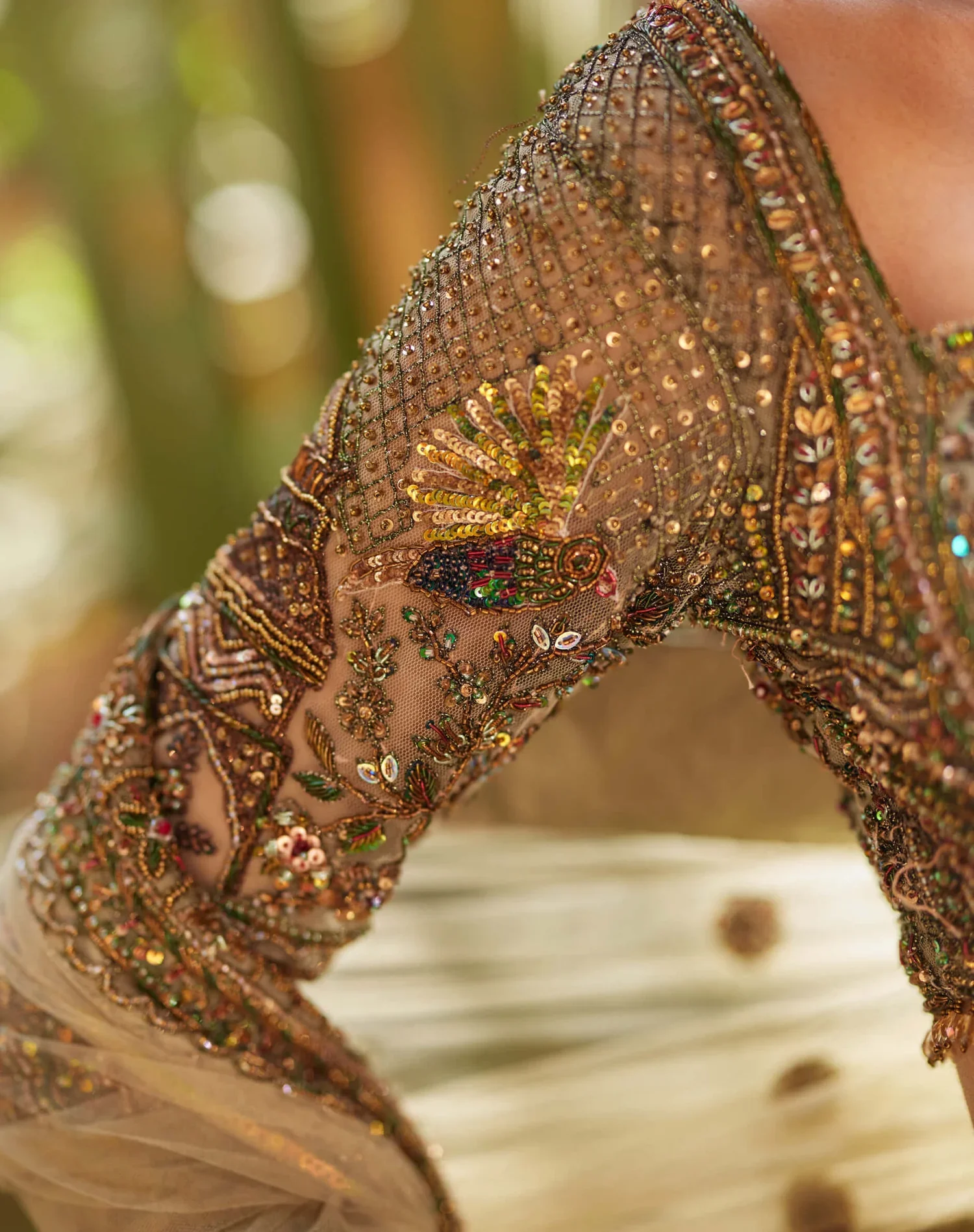 Image 5 of Sage Green Lehenga by Custom - Shivani