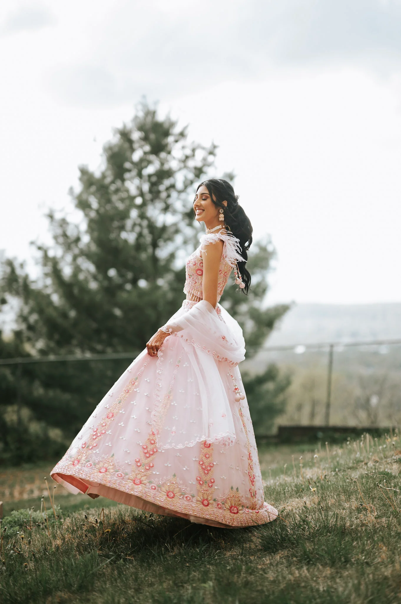 Image 2 of Pink Lehenga by Custom - Megha