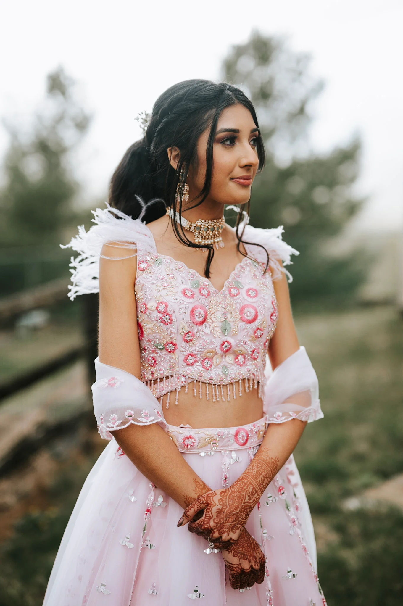Image 3 of Pink Lehenga by Custom - Megha