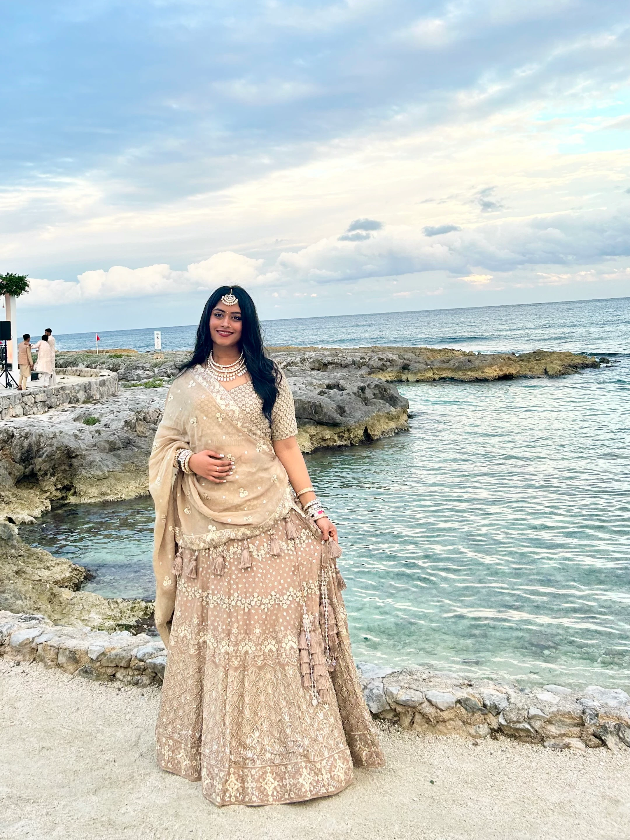 Image 5 of Cream Lehenga by Custom / Other