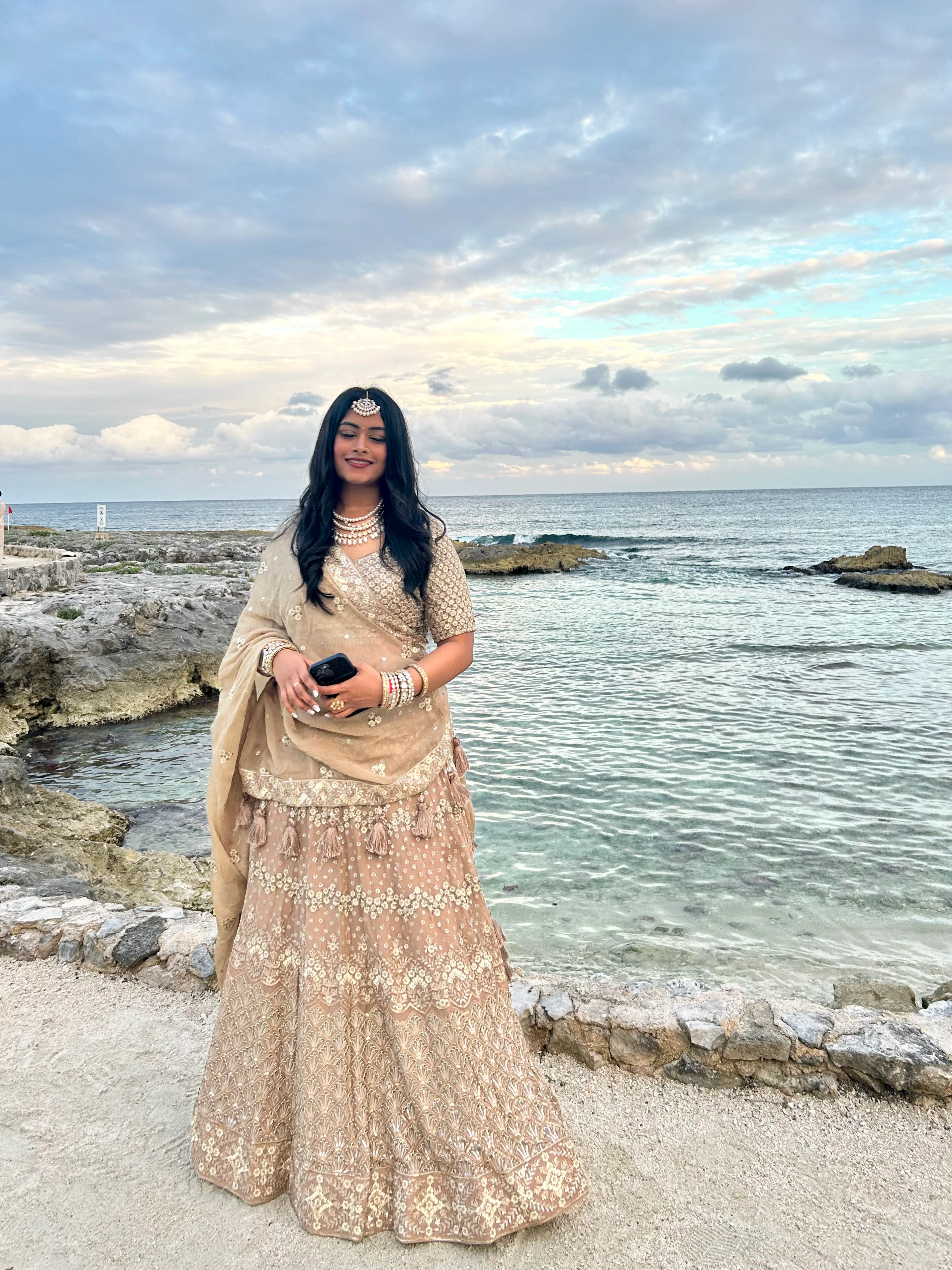 Image 4 of Cream Lehenga by Custom / Other