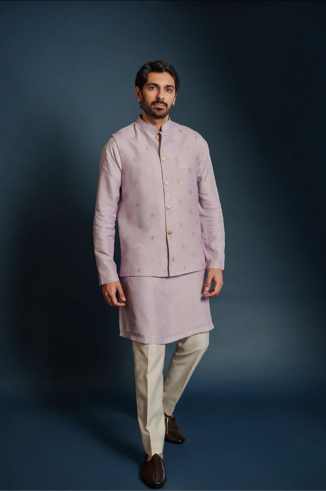 Aayka - Ansel Kurta with Vest (Lavender)