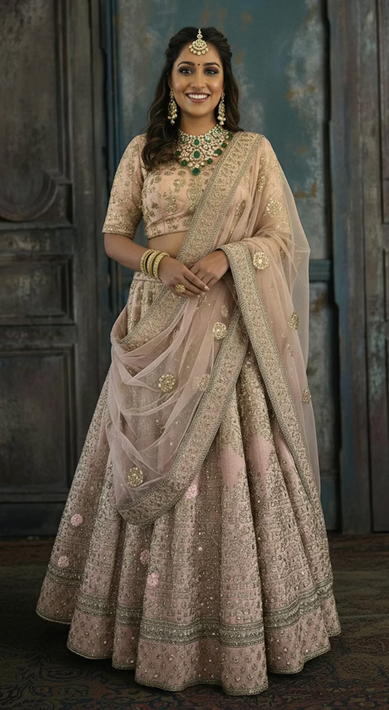 Pink Bridal Attire by Sabyasachi Mukherjee